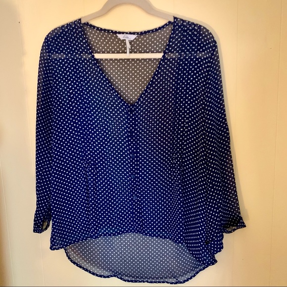 PACSUN “Kirra” Sheer Polka Dot Blouse - Picture 2 of 5